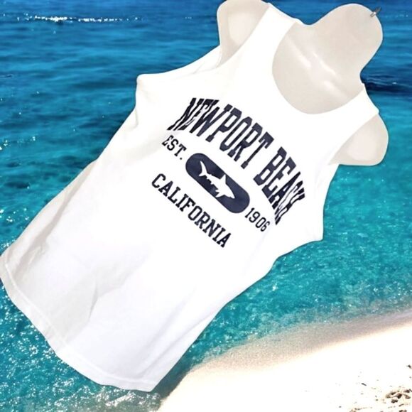 TANK TOP NEWPORT BEACH Est. 1906 CALIFORNIA ALSTYLE APPAREL ACTIVEWEAR MEDIUM - Picture 7 of 16